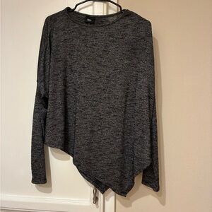 Asymmetrical Hem Black and Silver Top